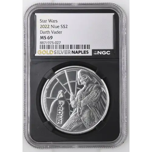 2022 - 1oz Darth Vader Silver Coin - Niue $2 - NGC MS69 (S14-B12)